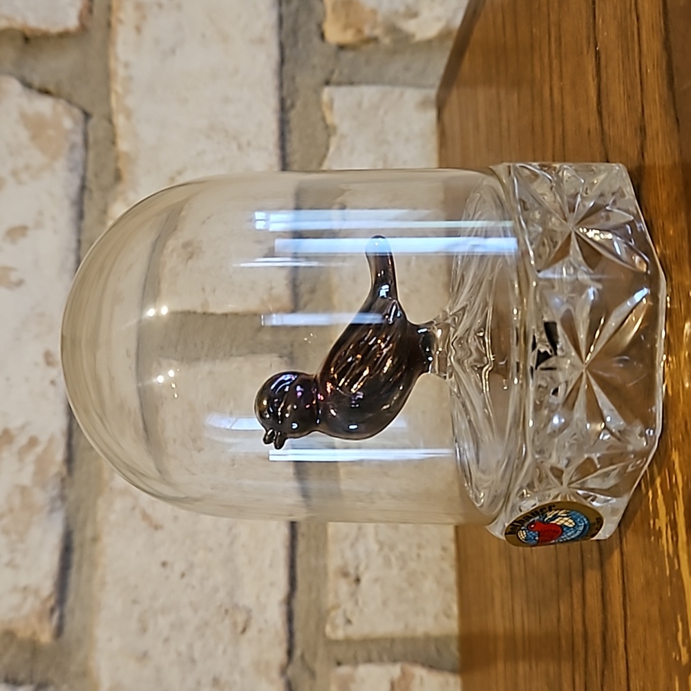 Vintage Hofbauer Lead Crystal - Singing Bird in Cage - Made in Germany ๐ฉ๐ช - Picture 6 of 6